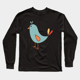 Little Orange, Gold and Aqua Bird | Cherie's Art(c)2021 Long Sleeve T-Shirt